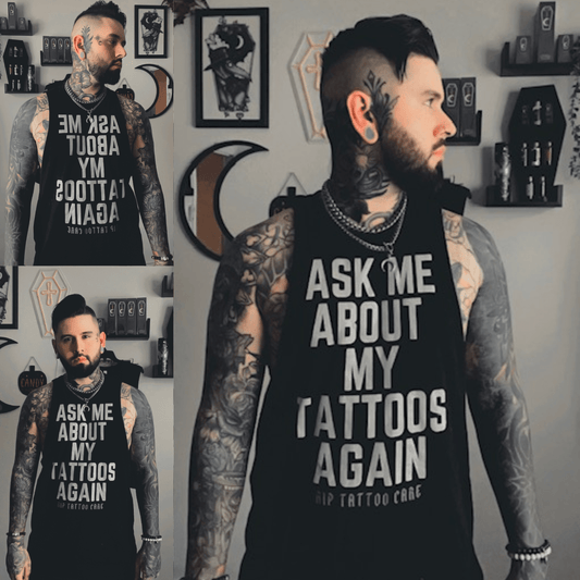 Ask Me T-Shirt for Men RIP Tattoo Care