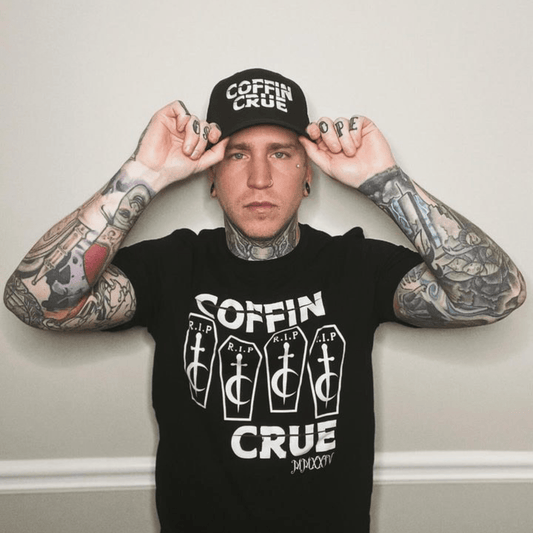 Coffin Crue Trucker Cap | Structured 6-Panel Hat RIP Tattoo Care