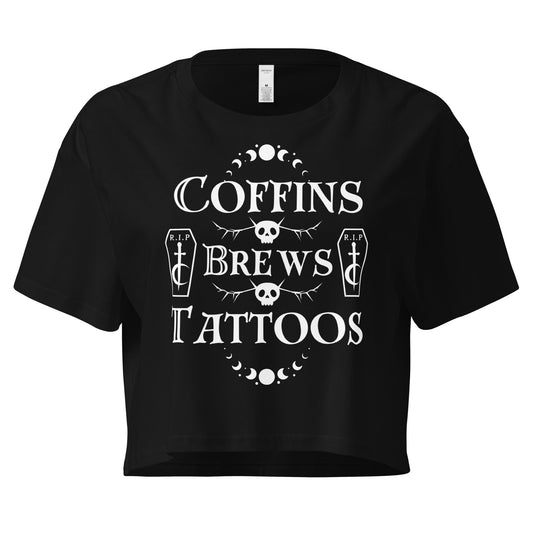 Coffins Brews Tattoos Women’s crop top  RIP Tattoo Care XS  