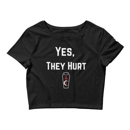 Yes, They Hurt Crop Slim Fit Tee  RIP Tattoo Care   