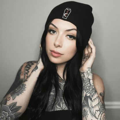 RIP Coffin Cuffed Beanie RIP Tattoo Care