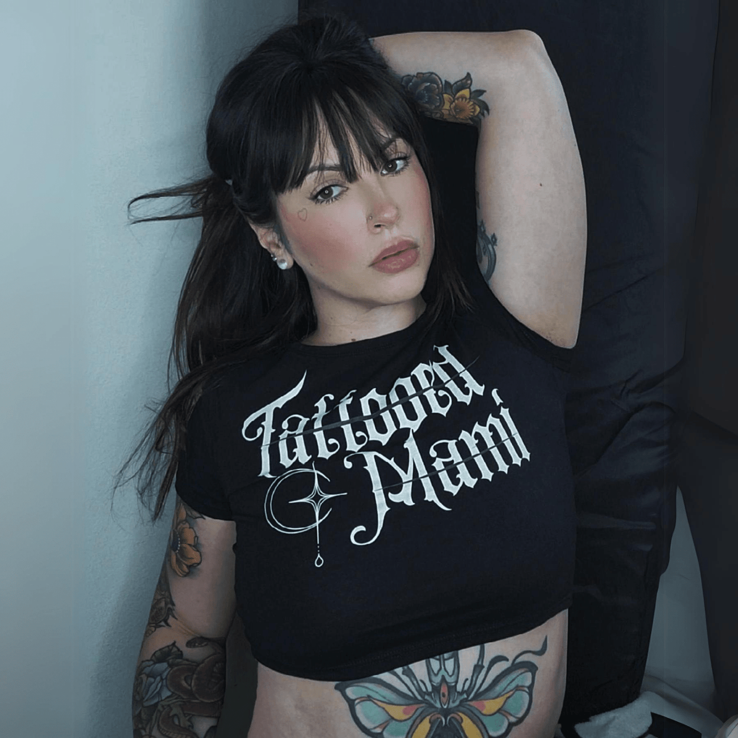 Tattooed Mami Crop Slim Fit Tee  RIP Tattoo Care   