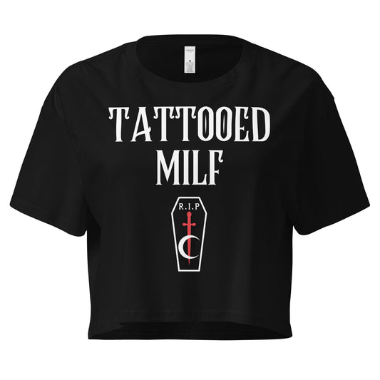 Tattooed Milf Relaxed Fit Crop Top  RIP Tattoo Care XS  