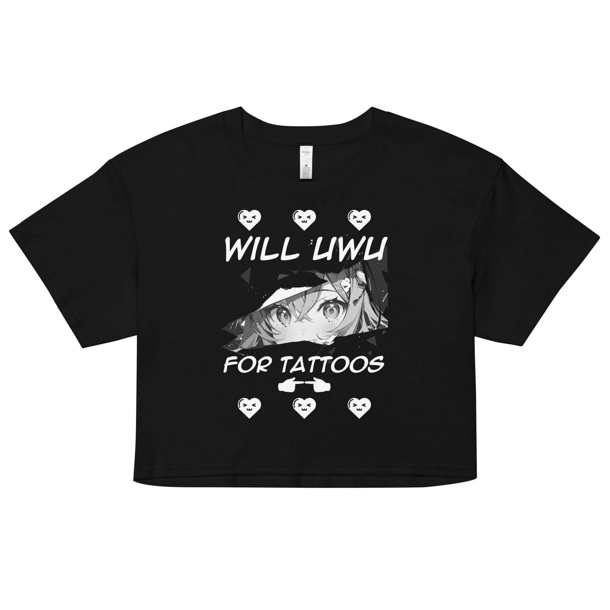 UwU Relaxed Fit Crop Top RIP Tattoo Care XS